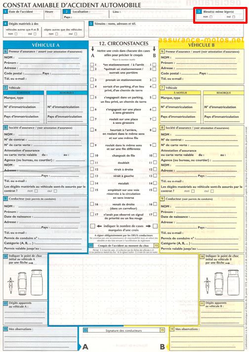 Constat amiable voiture [PDF gratuit à télécharger]