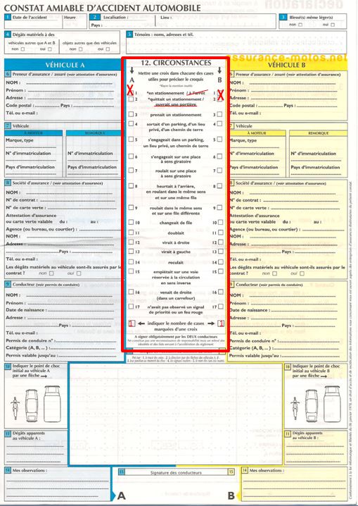 Comment remplir le constat d'accident ? Qui est en droit ou en tort?