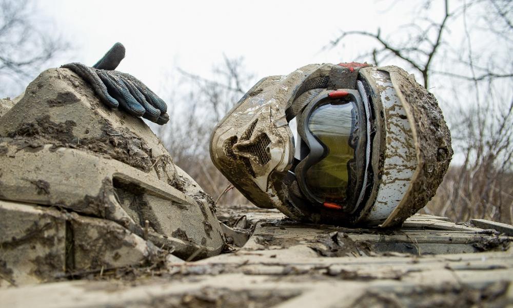 Casque sur un quad