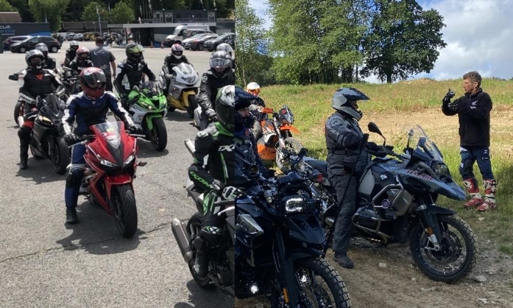Photomontage avec des motos sportives à gauche et des trails à droite